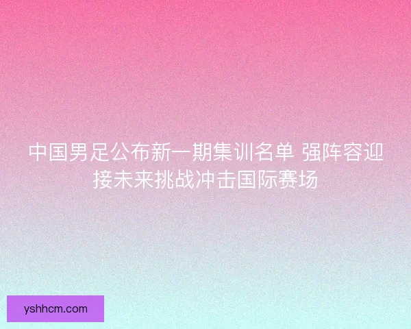 中国男足公布新一期集训名单 强阵容迎接未来挑战冲击国际赛场