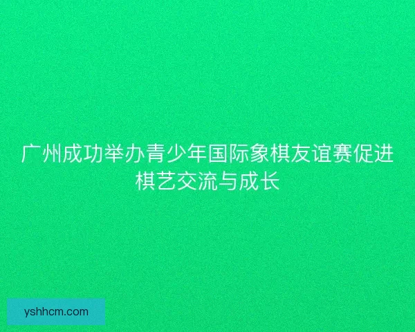 广州成功举办青少年国际象棋友谊赛促进棋艺交流与成长 广州成功举办青少年国际象棋友谊赛促进棋艺交流与成长
